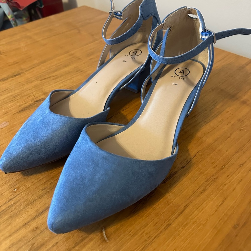 Blue Ankle Strap Women's Shoes - Picture 2 of 5
